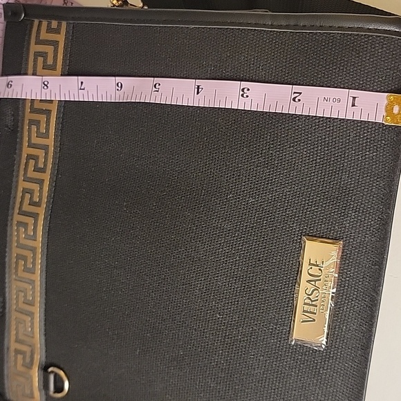 Versace Fragrances Black and Gold Crossbody Canvas Tote - Picture 6 of 11